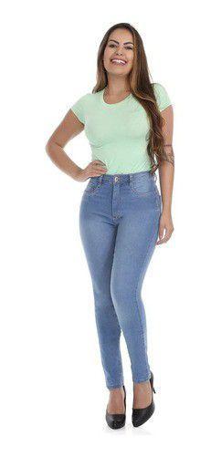 calça da sawary cintura alta com cinta