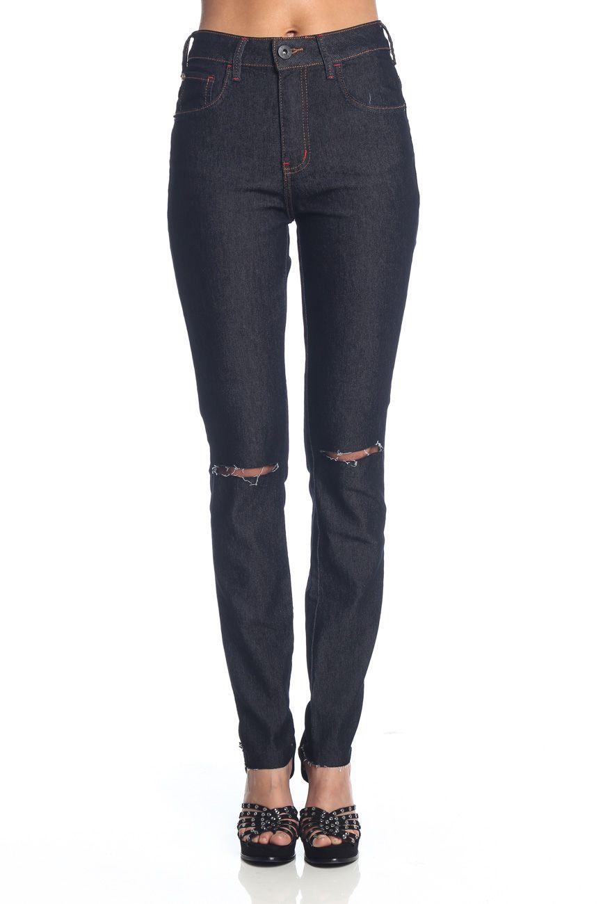 calca jeans skinny rasgada