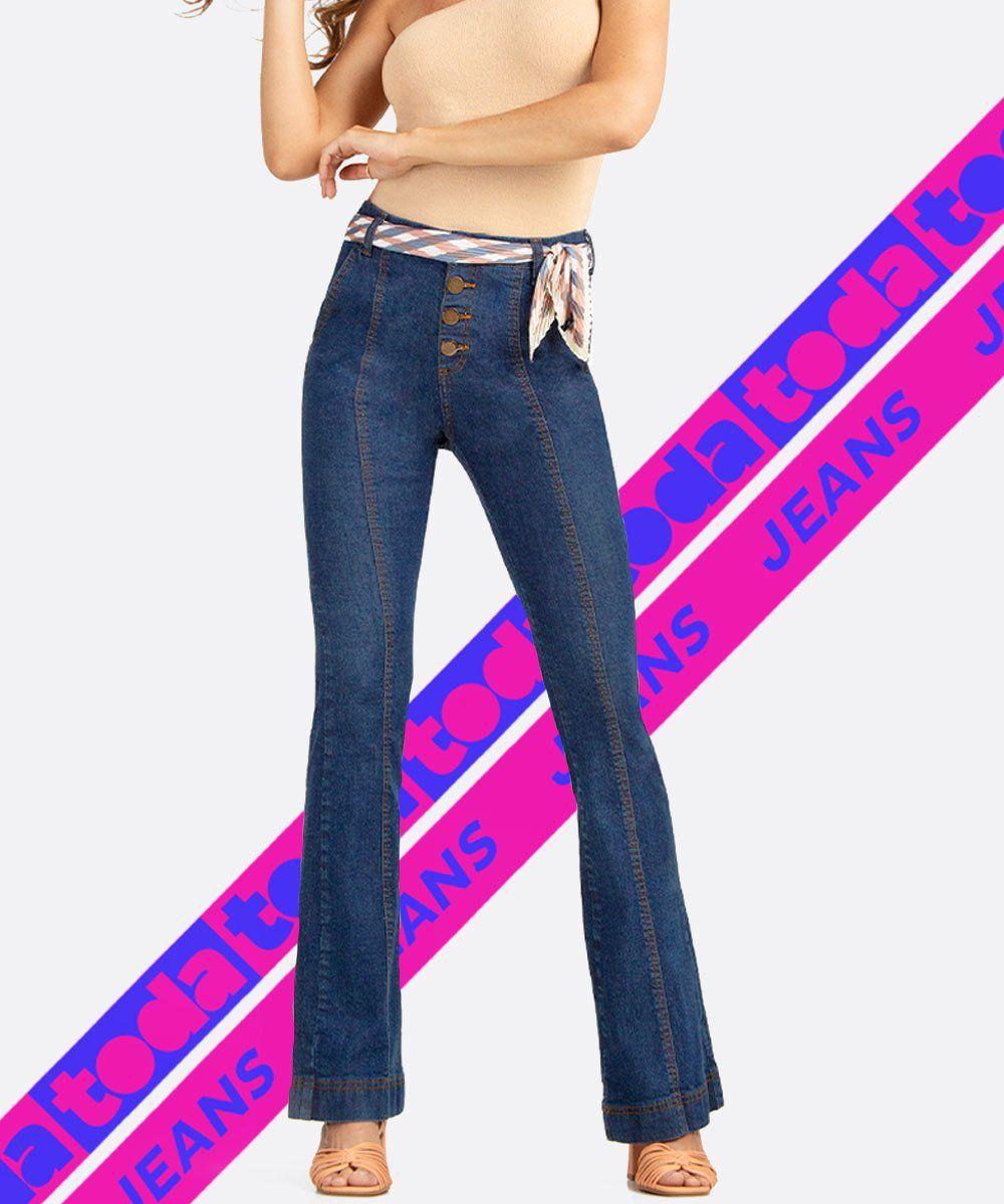 calça jeans feminina flare marisa