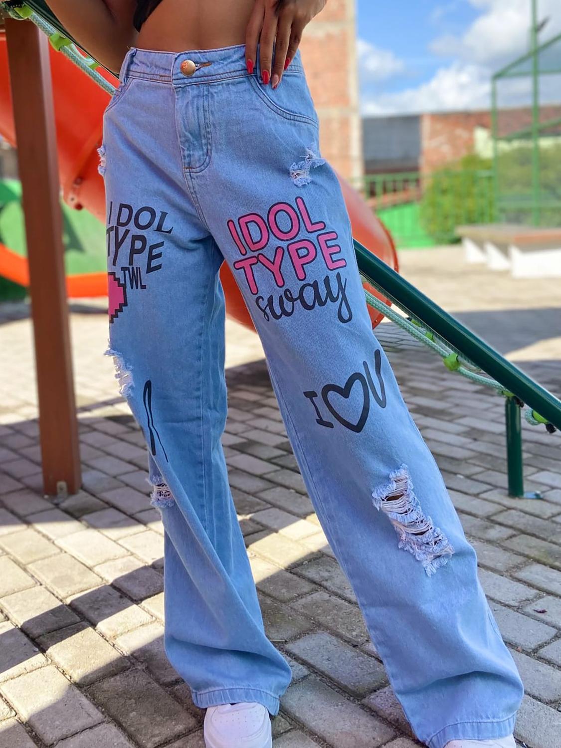 Jeans Infantil CalÃ§a Bege Rasgada Kit Calças Jeans Jogger Com