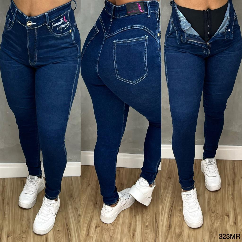 Cal a Jeans Lipo Shape Modeladora Chapa Barriga Cintura Alta