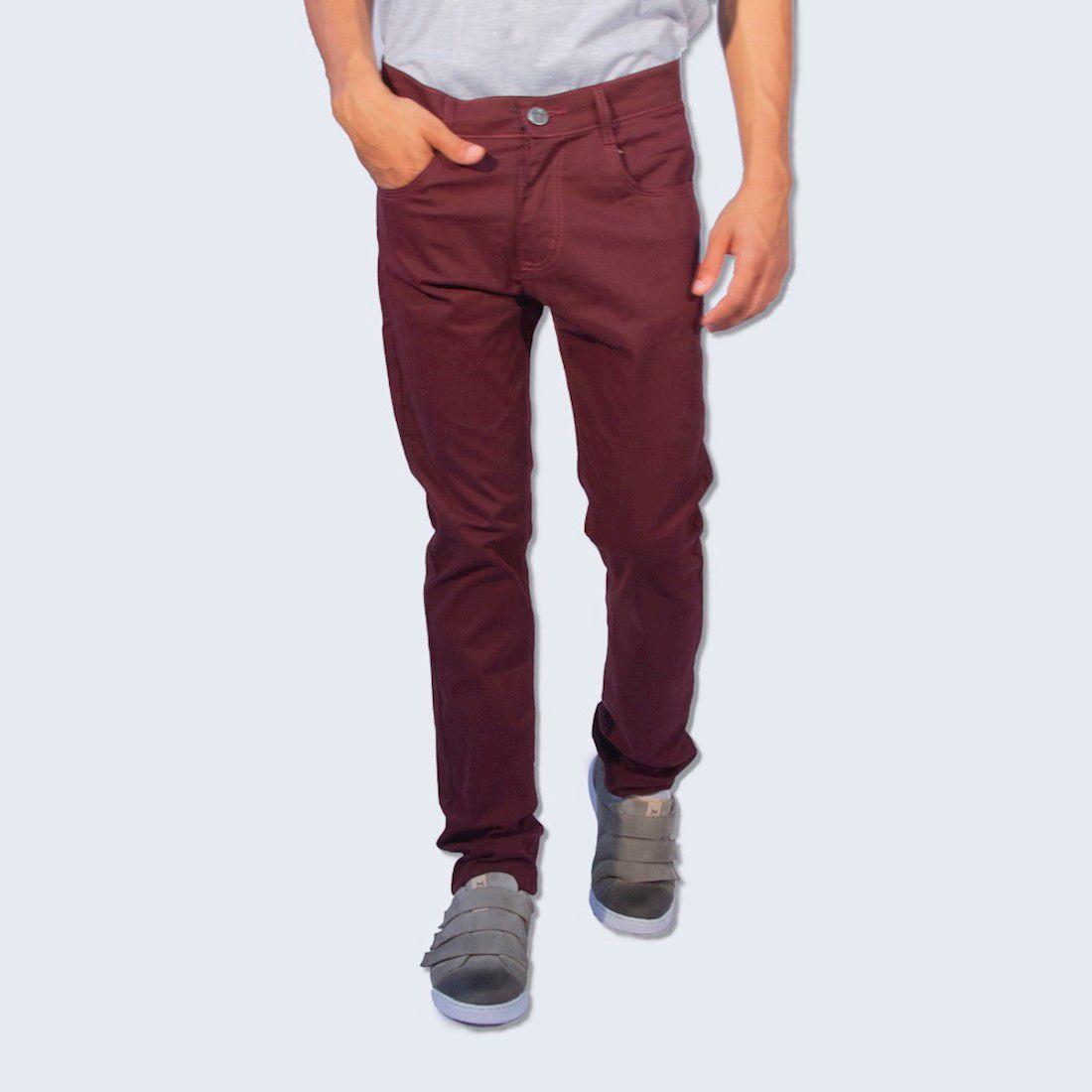 calça jeans bordo