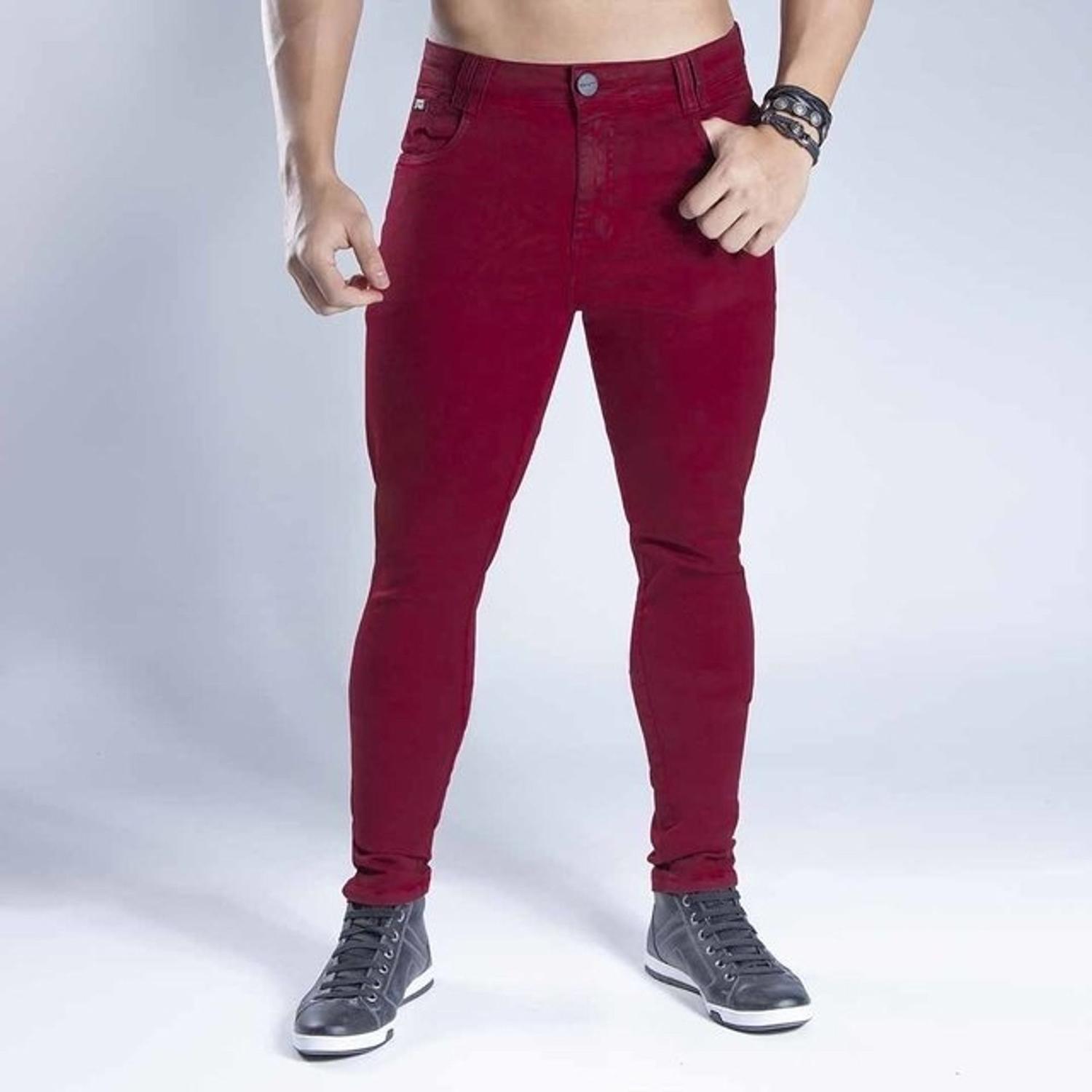 Calça Jeans masculina vermelho escuro em Tecido Sarja Pit Bull-31375 - Pit  Bull Jeans - Calças Jeans Masculina - Magazine Luiza