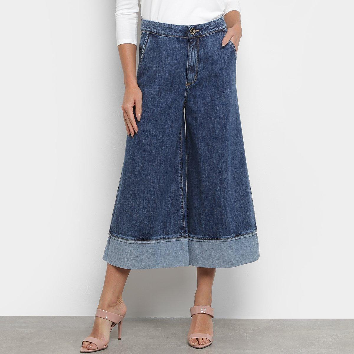 calça jeans pantacourt feminina