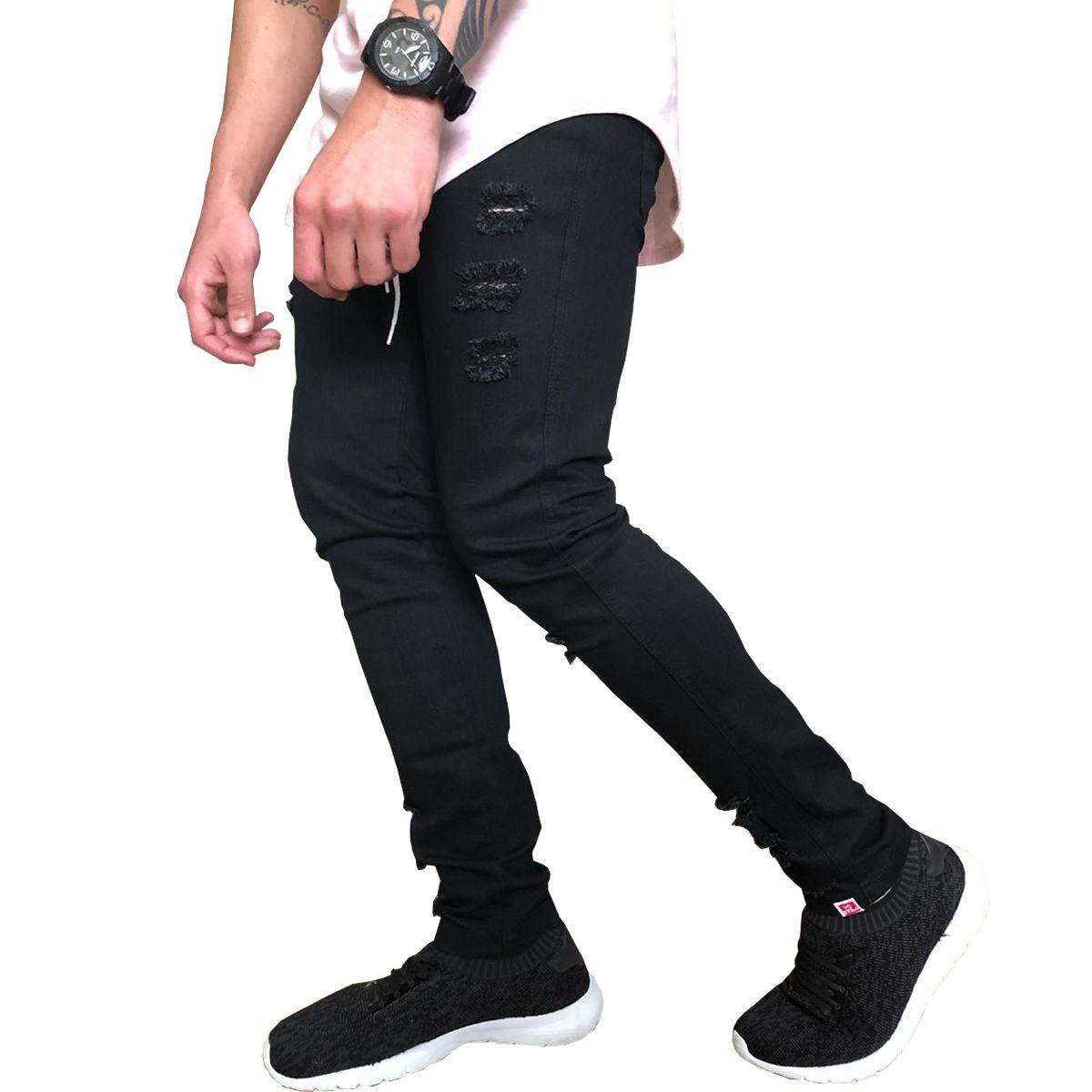 calça rasgada skinny