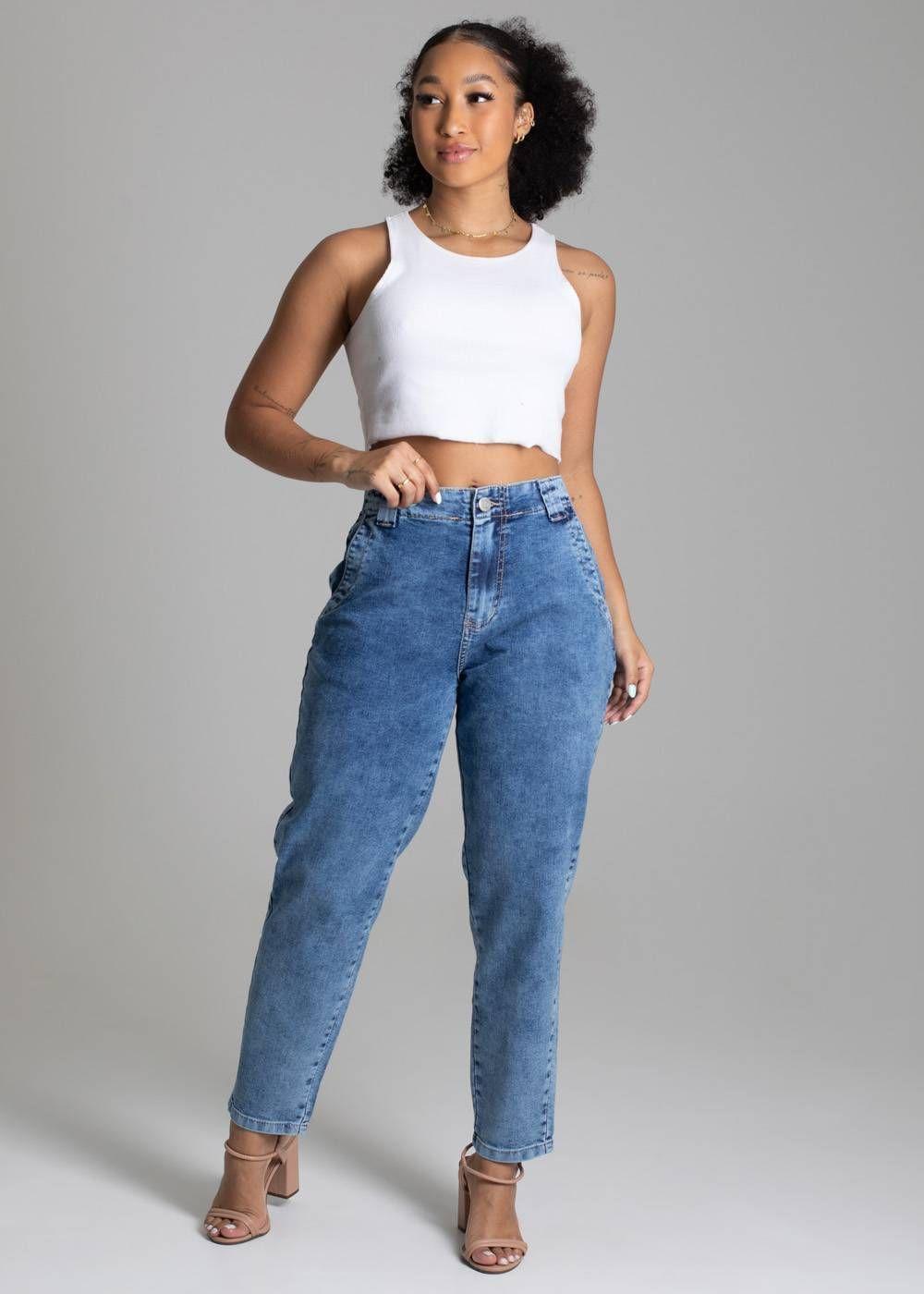 Saruwa2♡ページ Calça Jeans Sawary Mom - 277487 Azul - Outros Moda