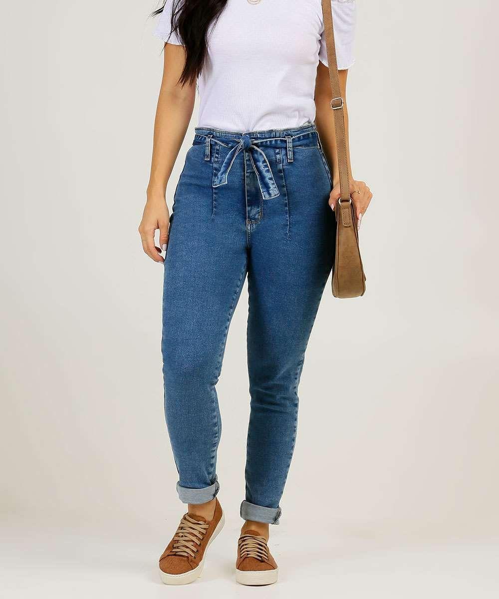 calça strech feminina cintura alta
