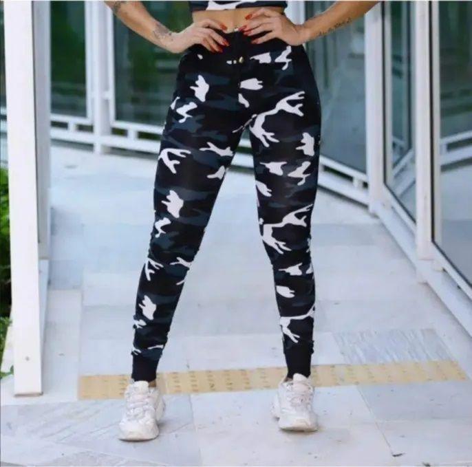 Calça Moletom CalÇa Jeans Sarja Camuflada Feminina Calça Jogger