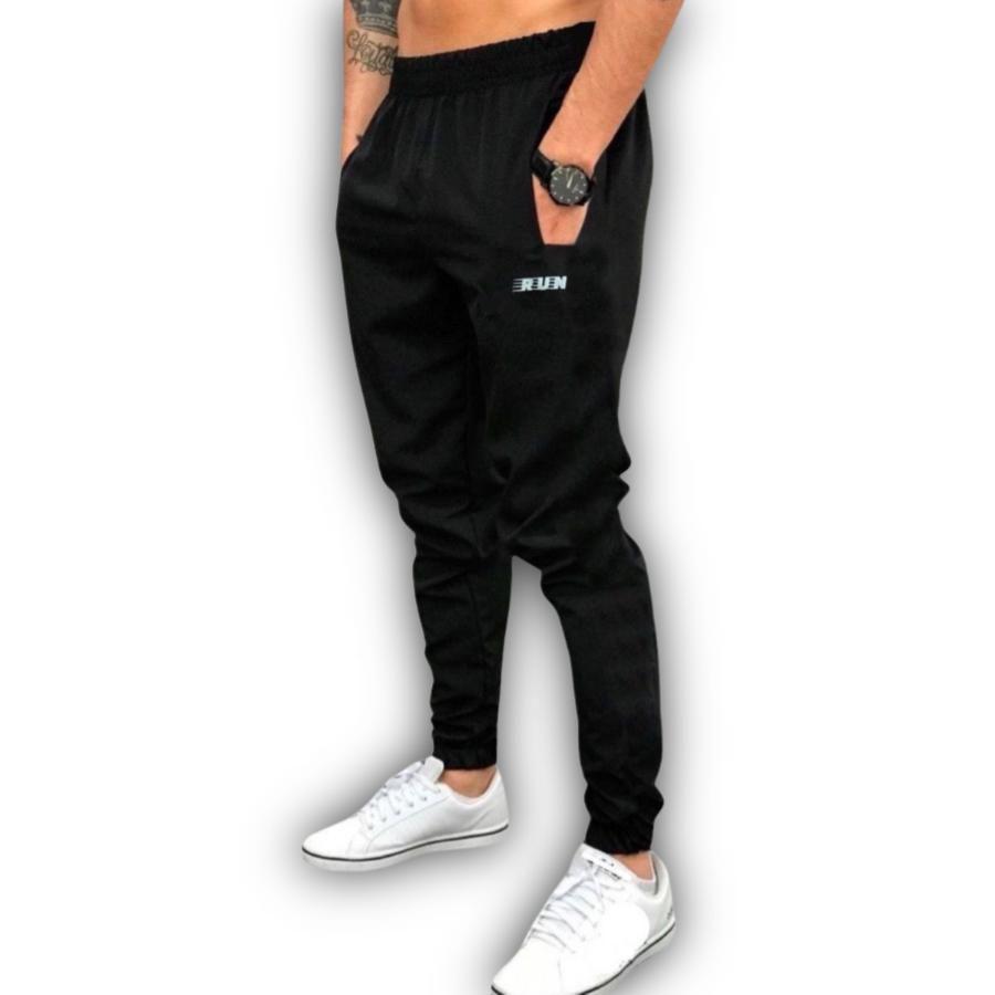 Calca Jogger Marca RUN Elastic Sport Academia Corrida Treino Black Shop Calca Esportiva Magazine Luiza