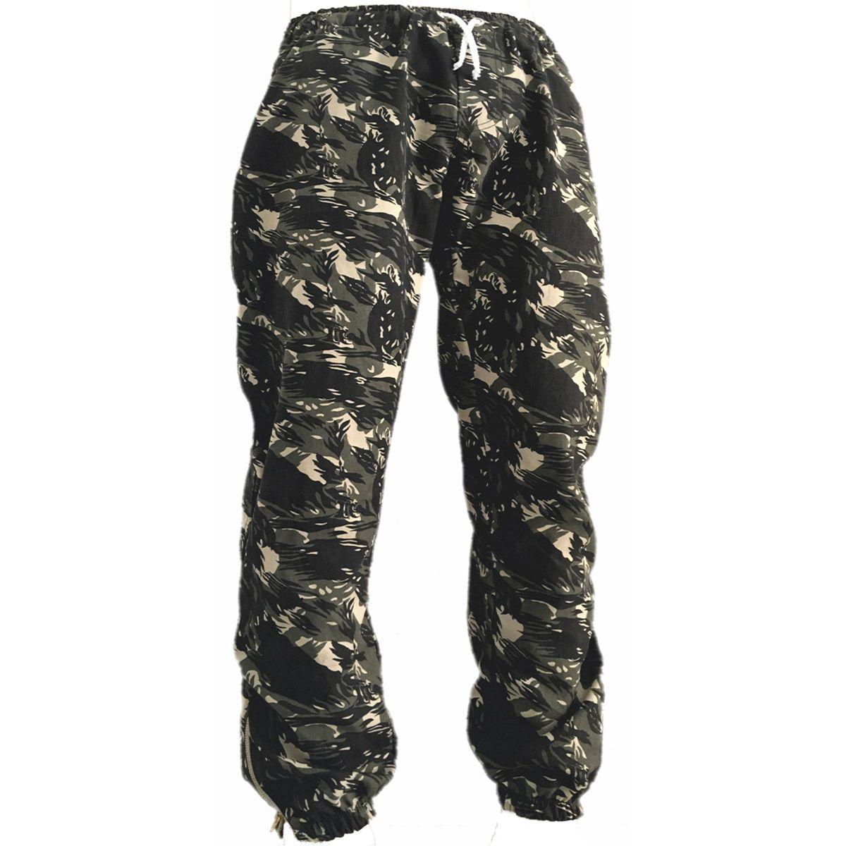 calça camuflada com elastico