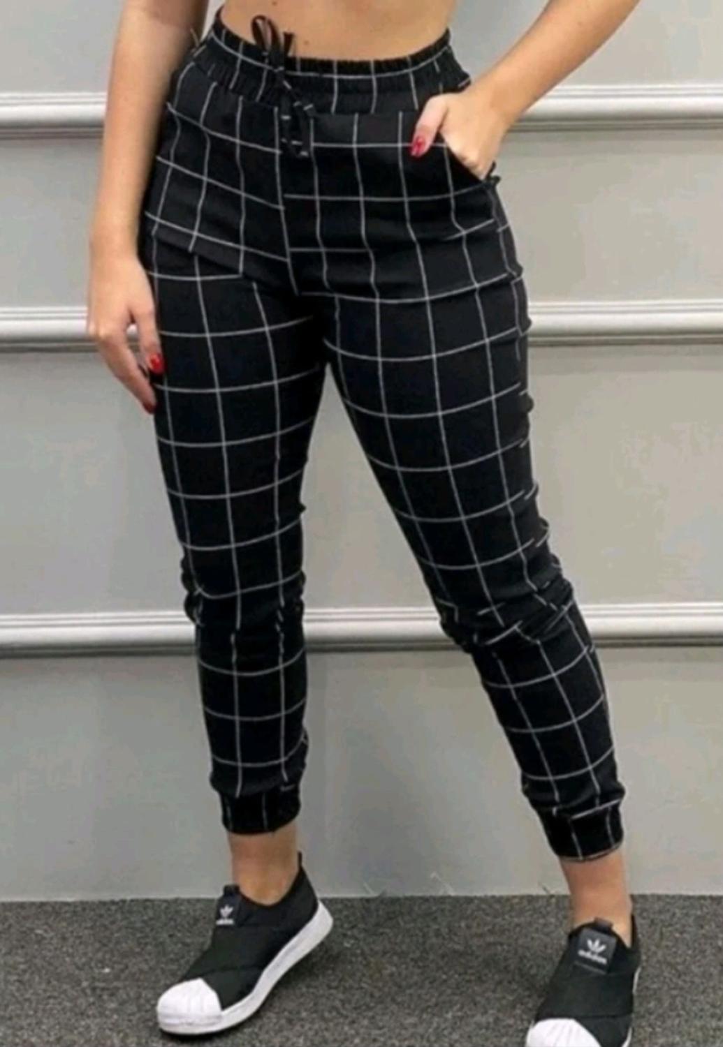Xadrez CalÃ§a Jogger Listrada Feminina Jogger Xadrez CalÃ§a Jogger