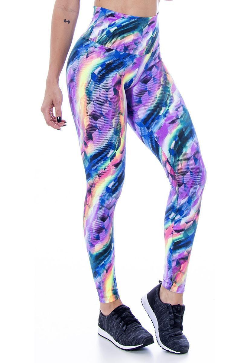 Calca Legging Basica Abstract Colorida Poliester Adora Modas Calca Esportiva Magazine Luiza