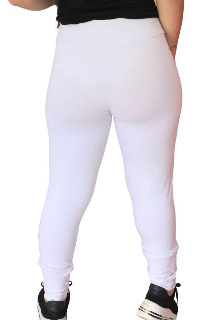 Calça Legue Legging Branca Feminina Calça Legging Branca Com