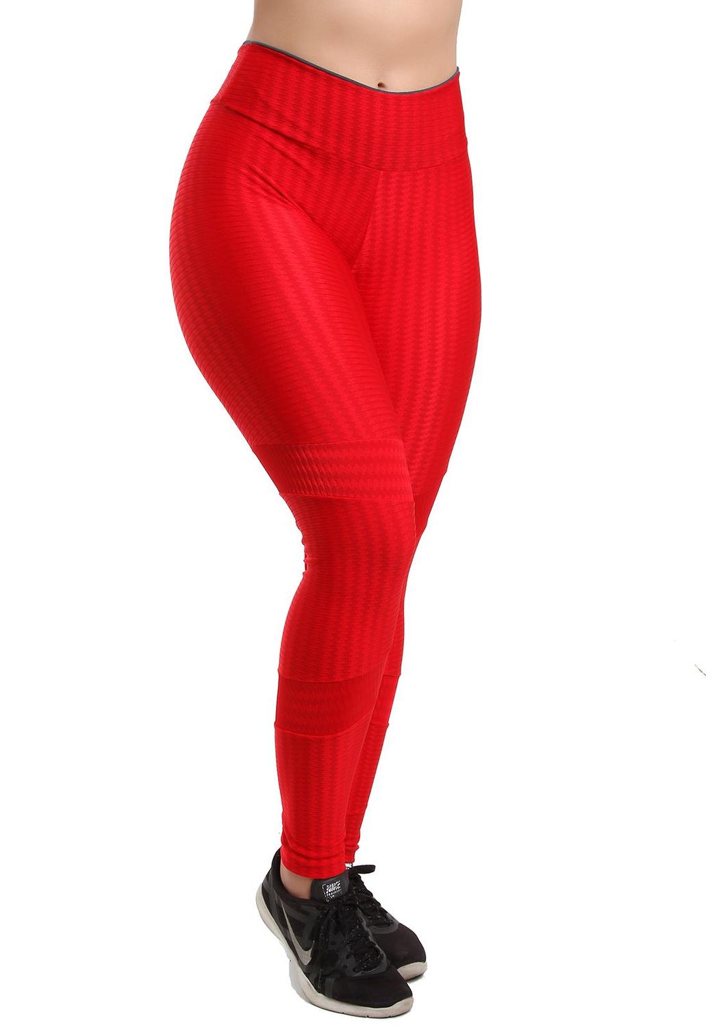 Calça Legging Cirrê New Zig Brilho Vermelho 9108 - Galvic - Calça Legging -  Magazine Luiza