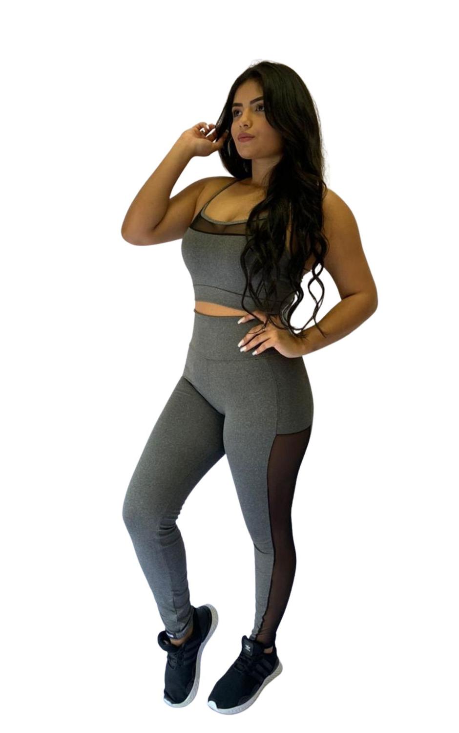 legging com tule na lateral