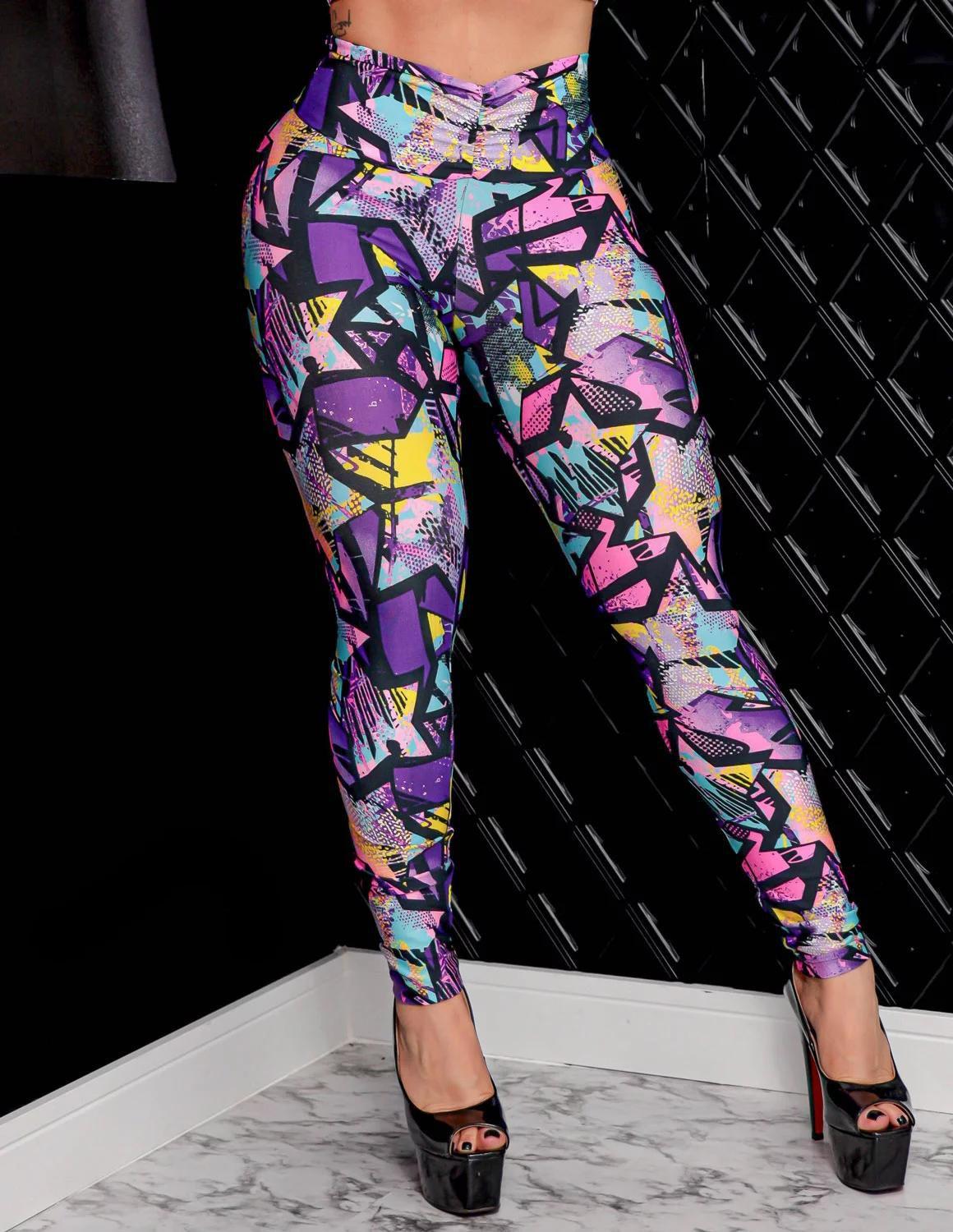Academia Feminina Legging Estampada Academia Calça Legging