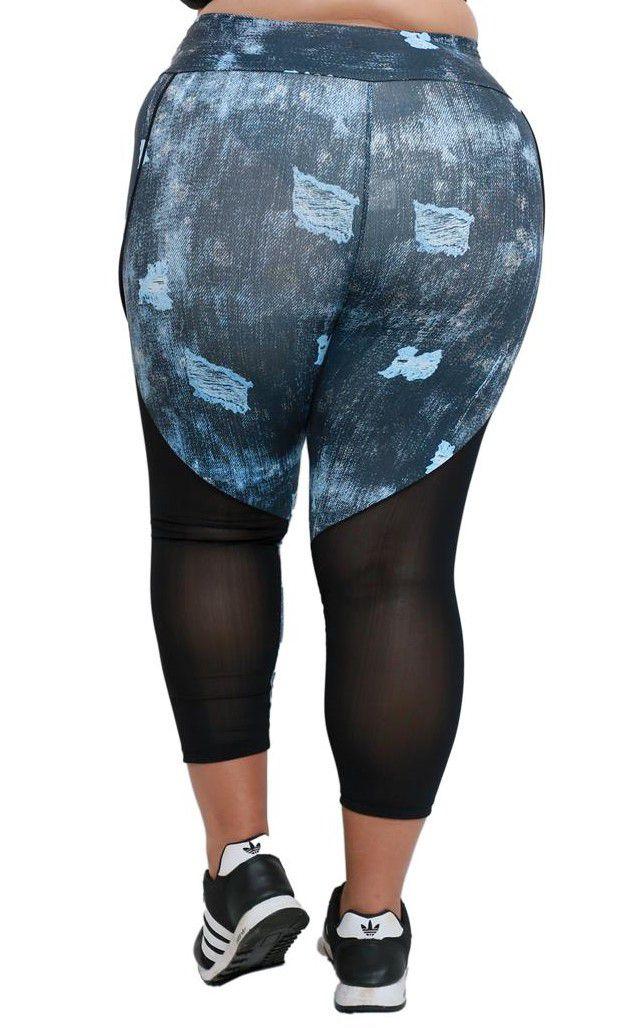 legging jeans fake plus size