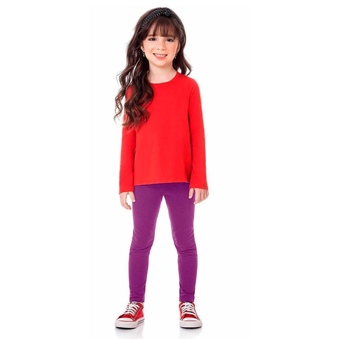 Calça Legging Infantil Cotton Básica Roxa - KIKO E KIKA - Calça Legging -  Magazine Luiza