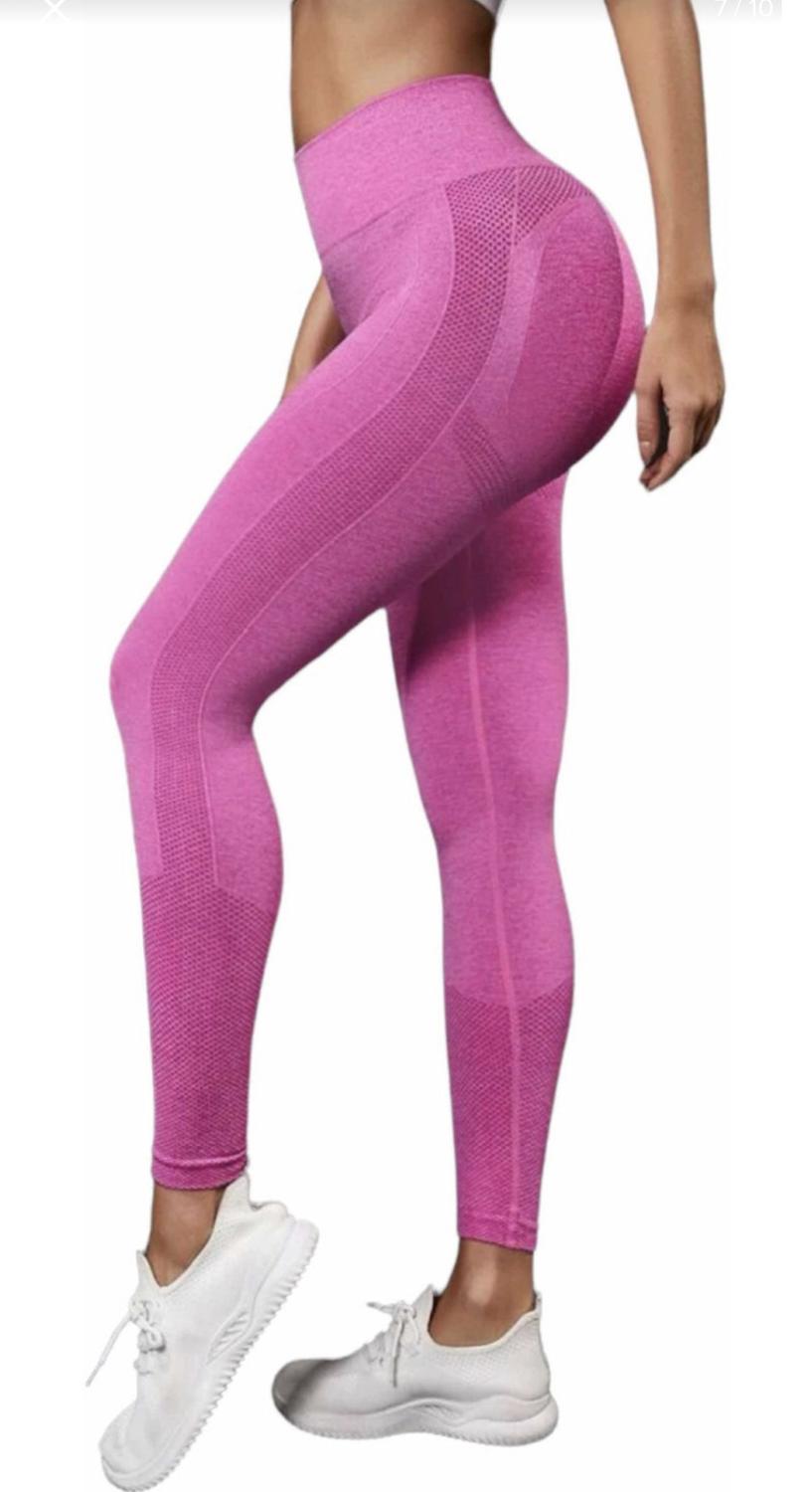 Yoga Leggings Calças de Yoga Feminino Yoga Empurre até a cintura alta  Fitness Sem Emenda Correndo Esportes Calças Esportivas Calças Leggings  (rosa)