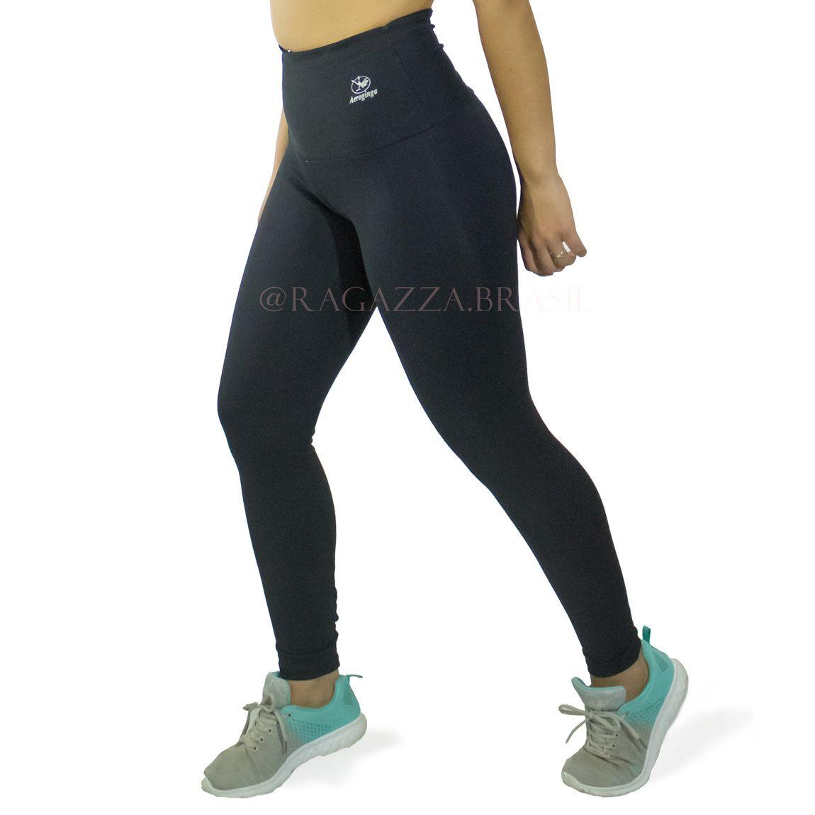 calça legging preta cintura alta
