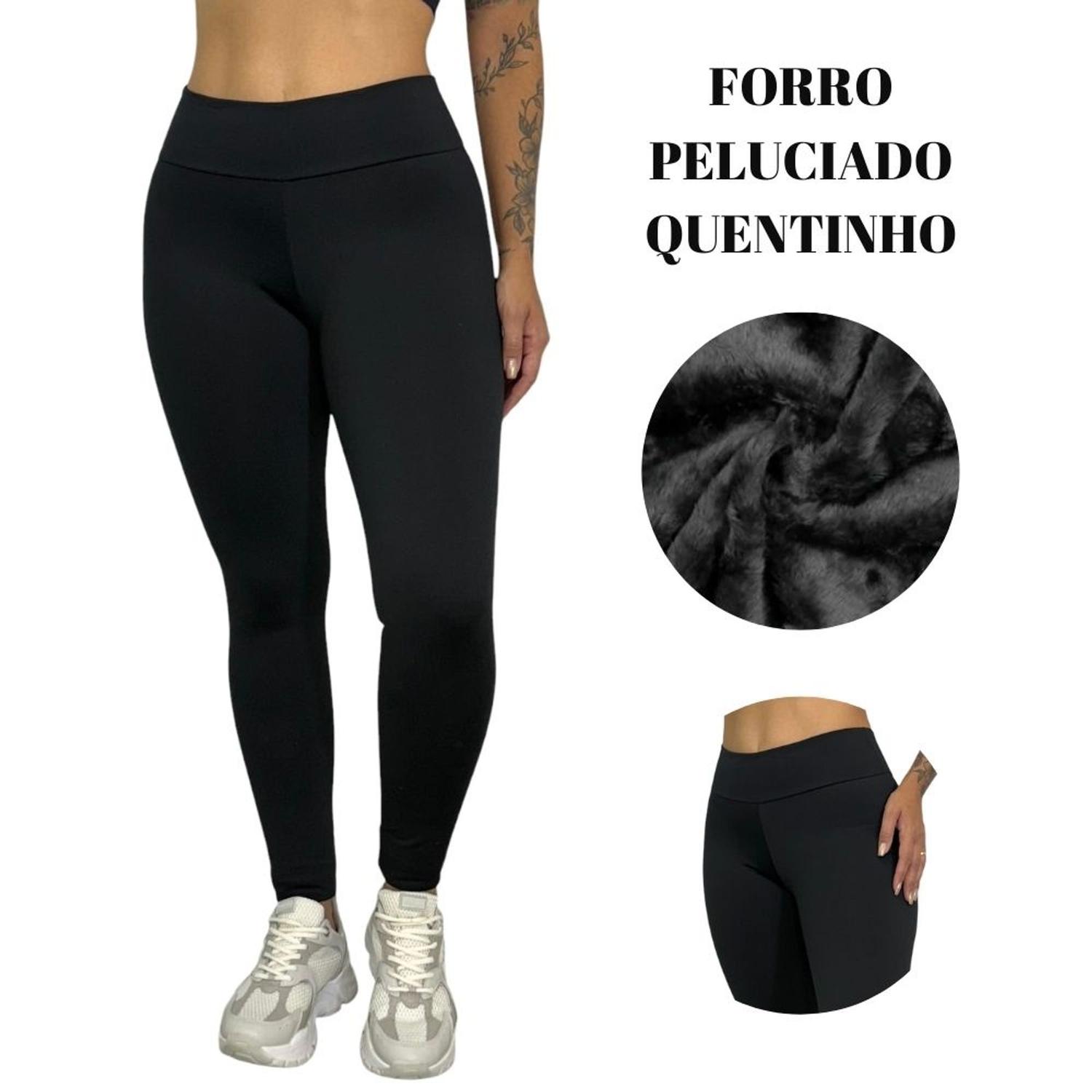 Inverno Calcas Legging Calça Legging Térmica Peluciada Inverno
