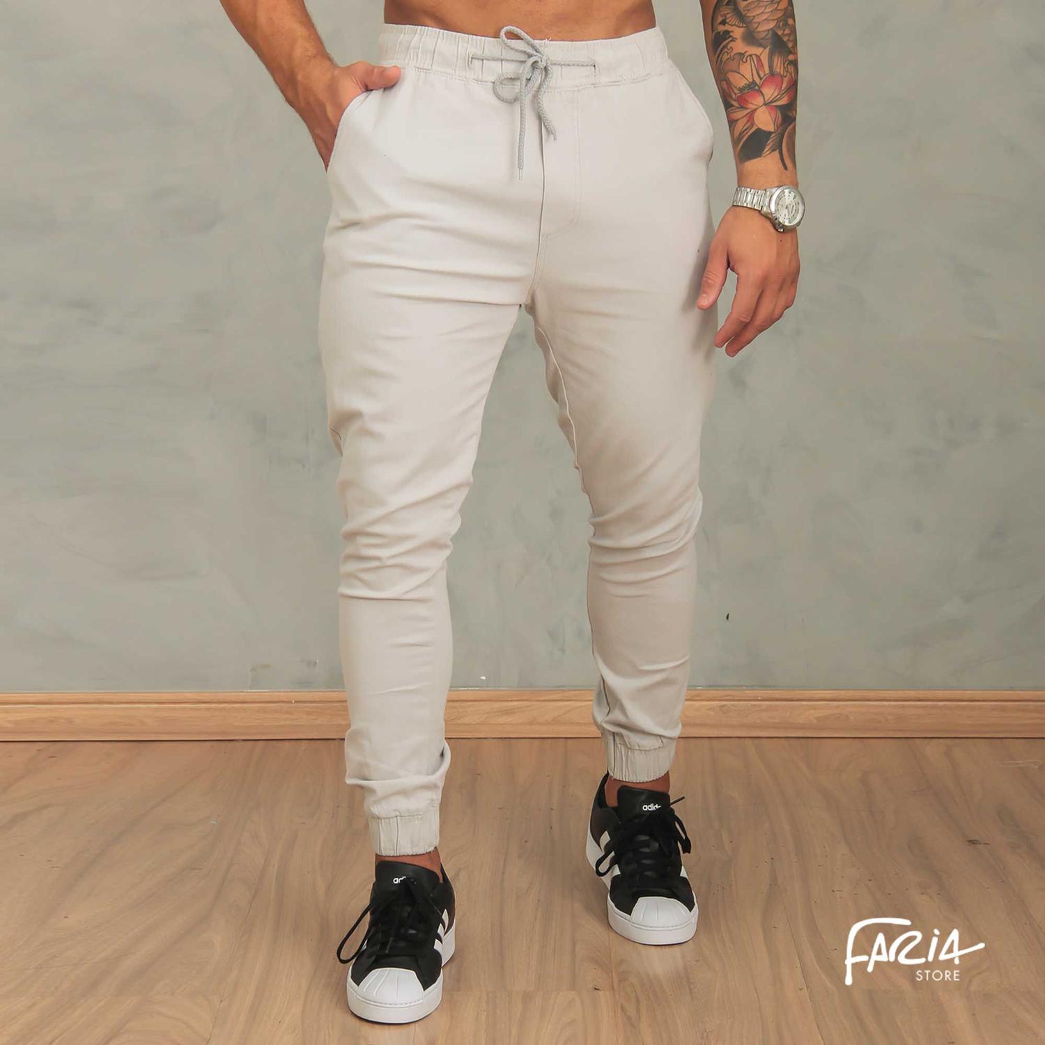 Calça fashion masculina jogger sarja