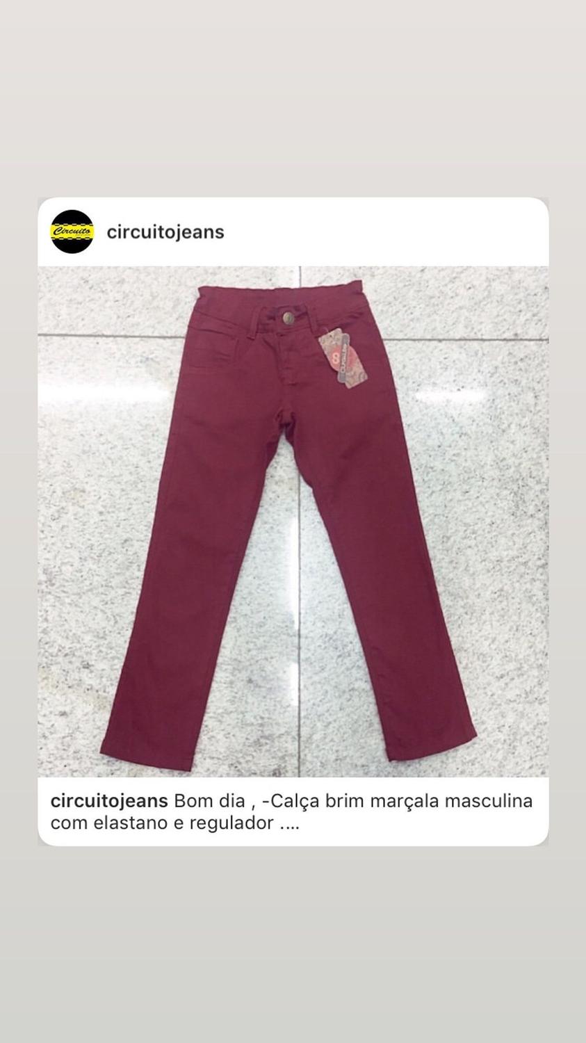 calça masculina marsala
