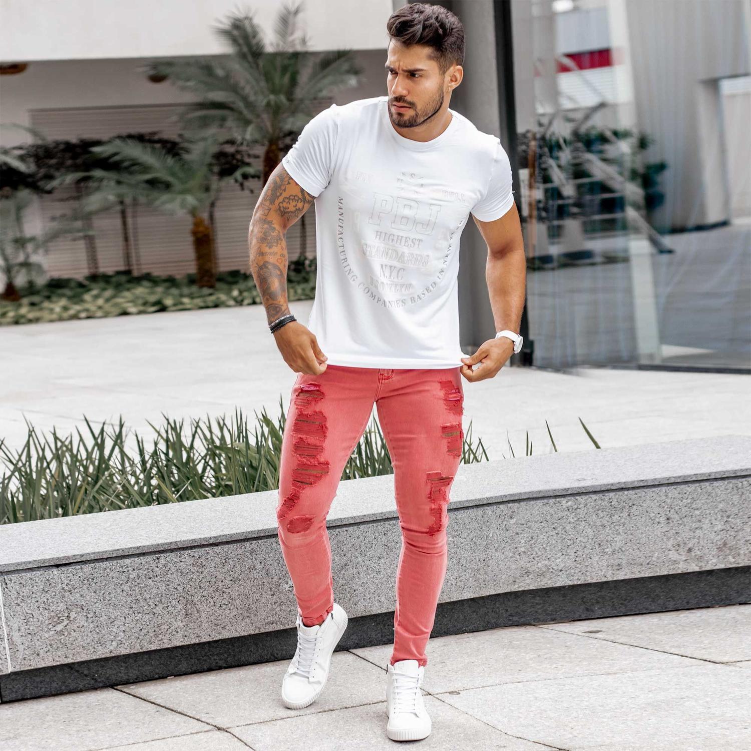 Calça masculina pit bull jeans vermelho 34248 - Calças Jeans Masculina -  Magazine Luiza