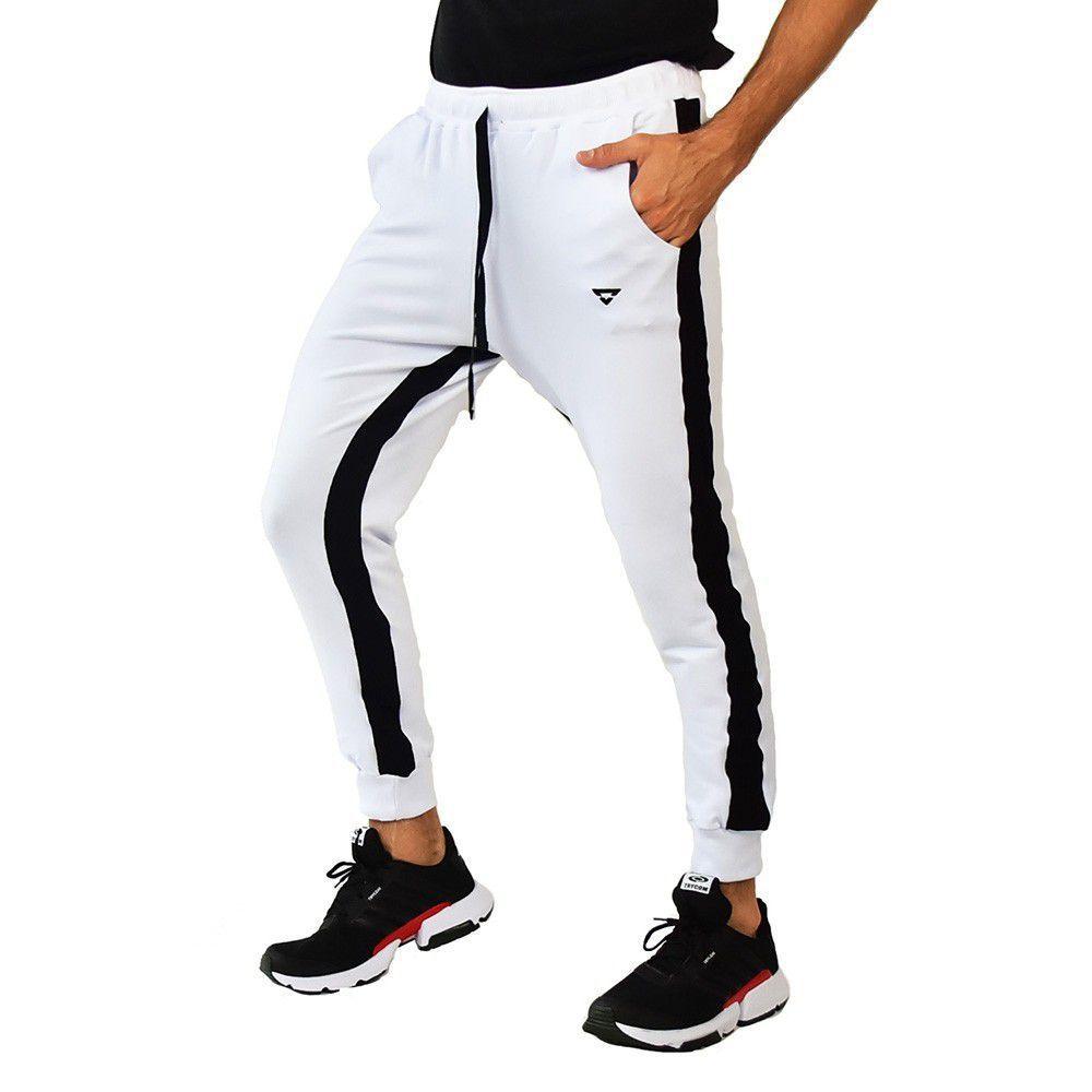 calça nike preta com listra branca