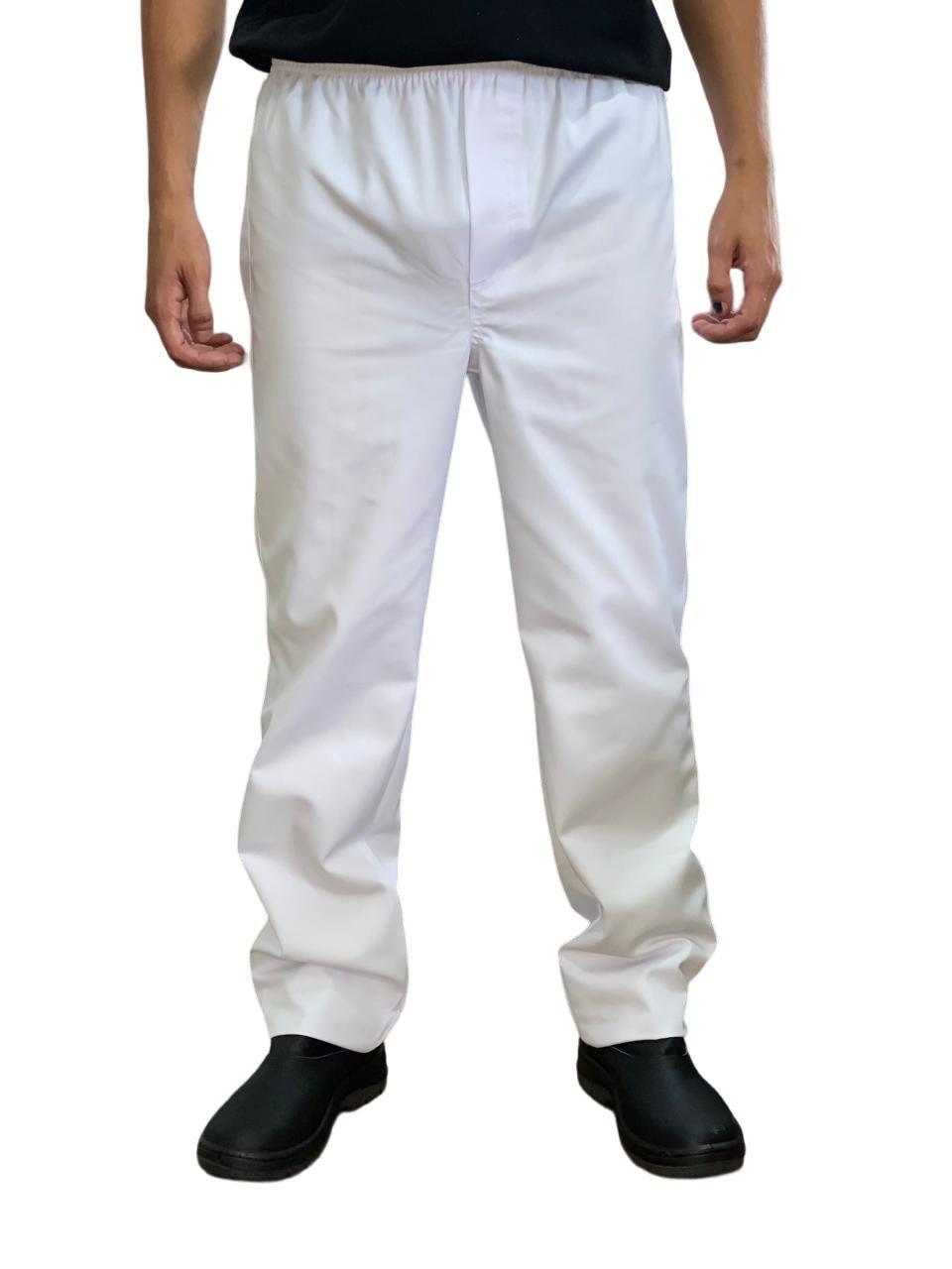 Calça Branca Tecido Brim Calça Branca CalÃ§a Brim Com Bolsos