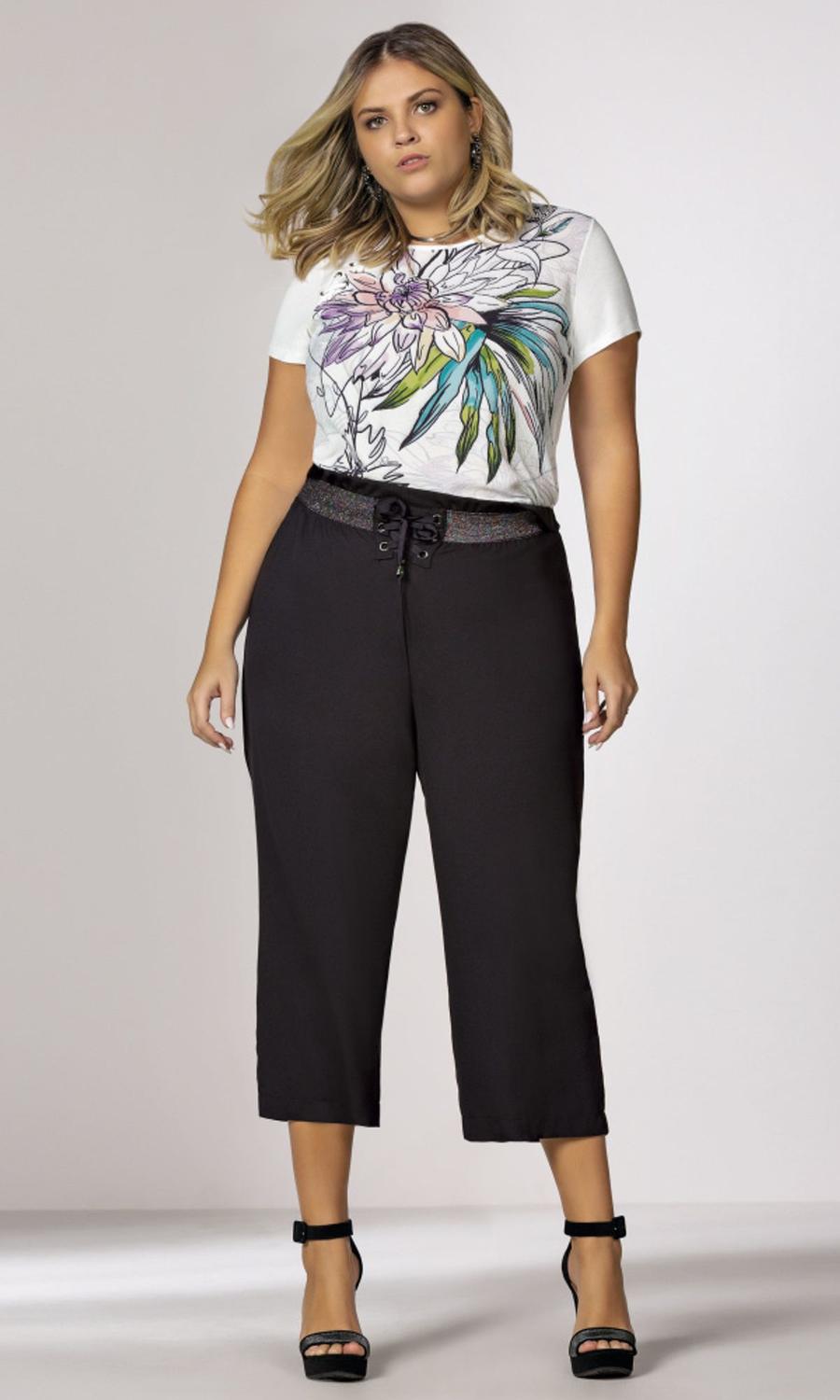 pantacourt plus size preta