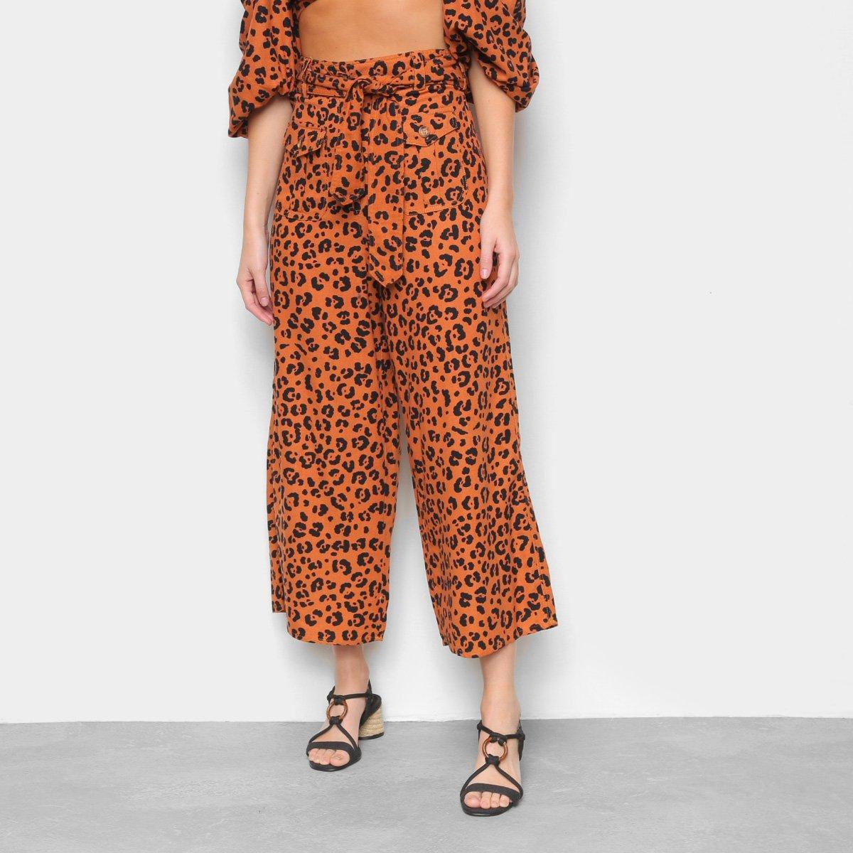 calça de onça feminina