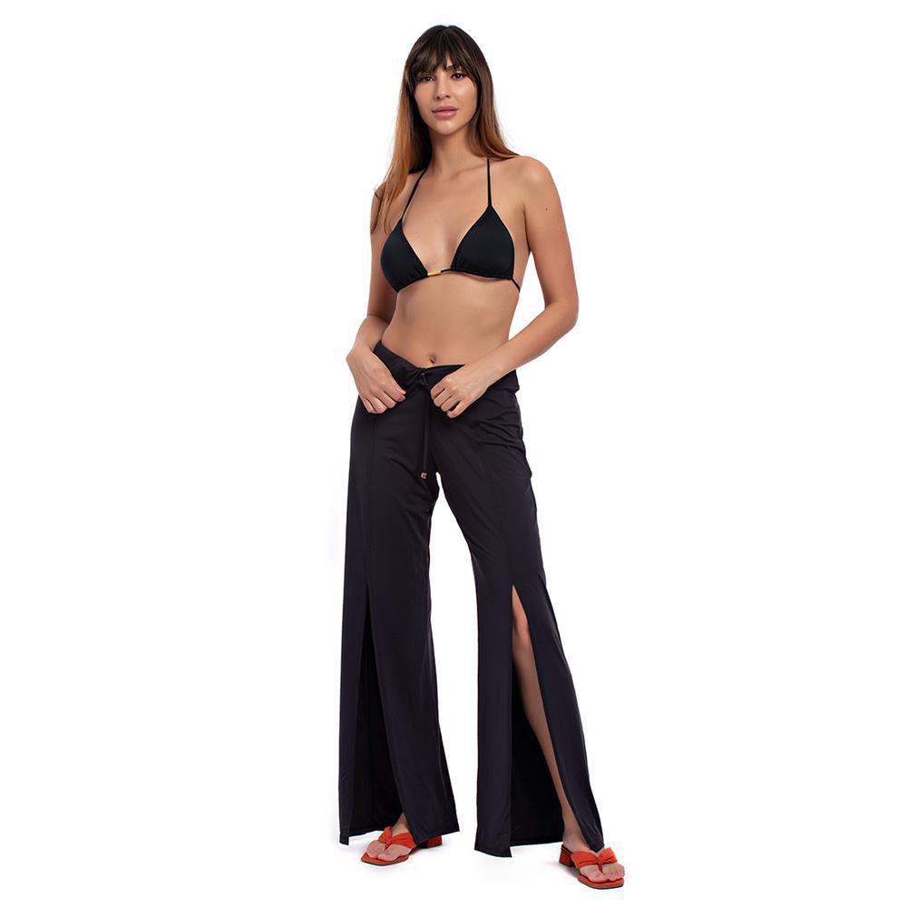 calça pantalona aberta na lateral