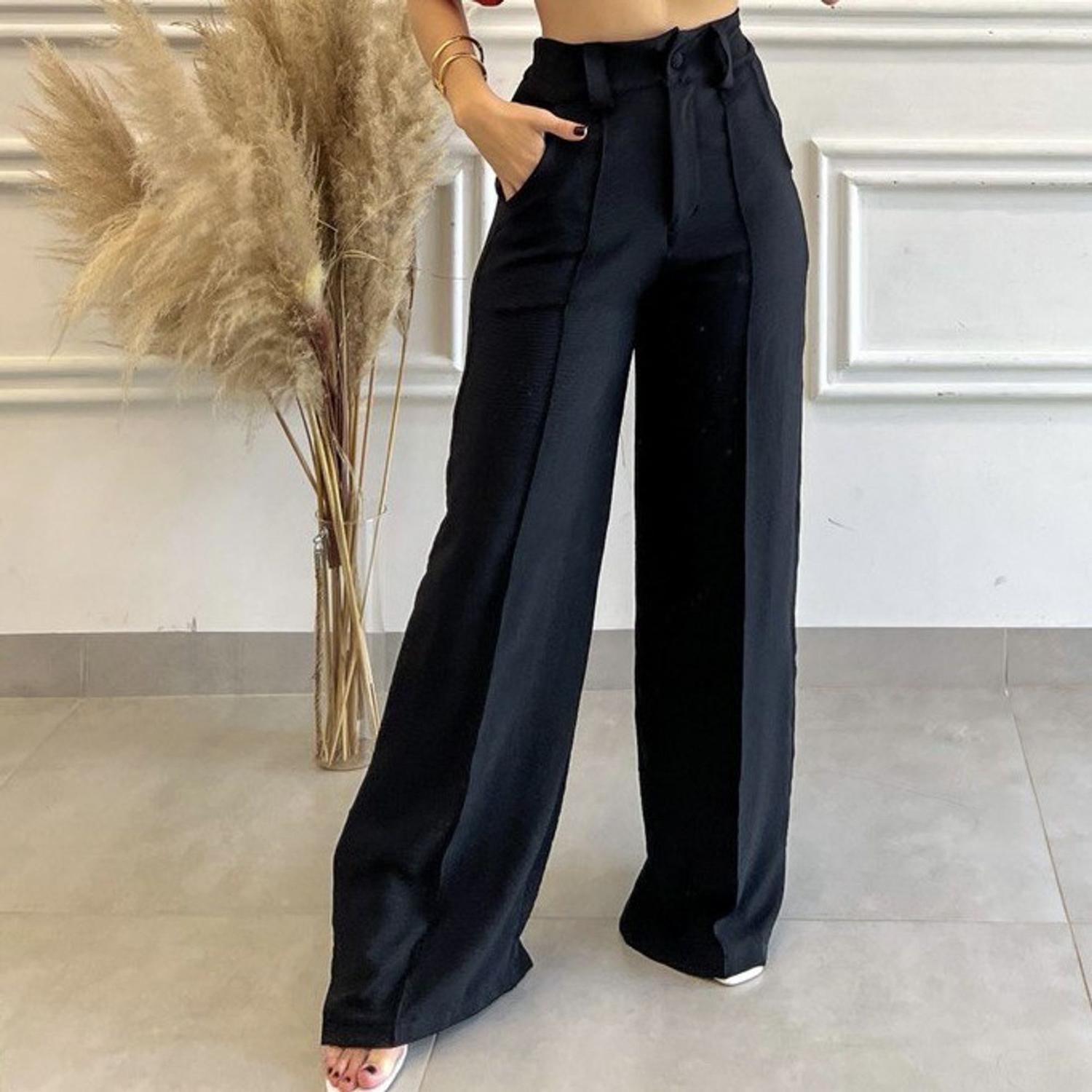 Calça Preta Tecido Para Pantalona Calça Pantalona Preta Tecido