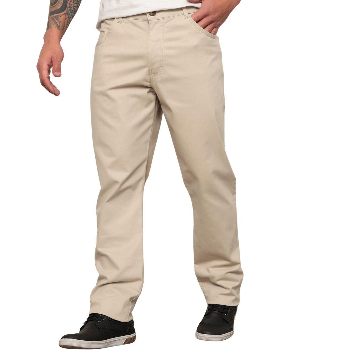 Pants CalÃ§a Brim Masculina Bege Calça Social Jeans Sarja Brim