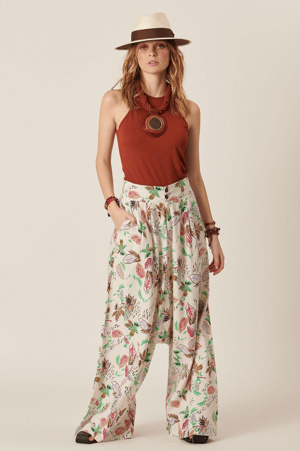 calça saruel de linho feminina