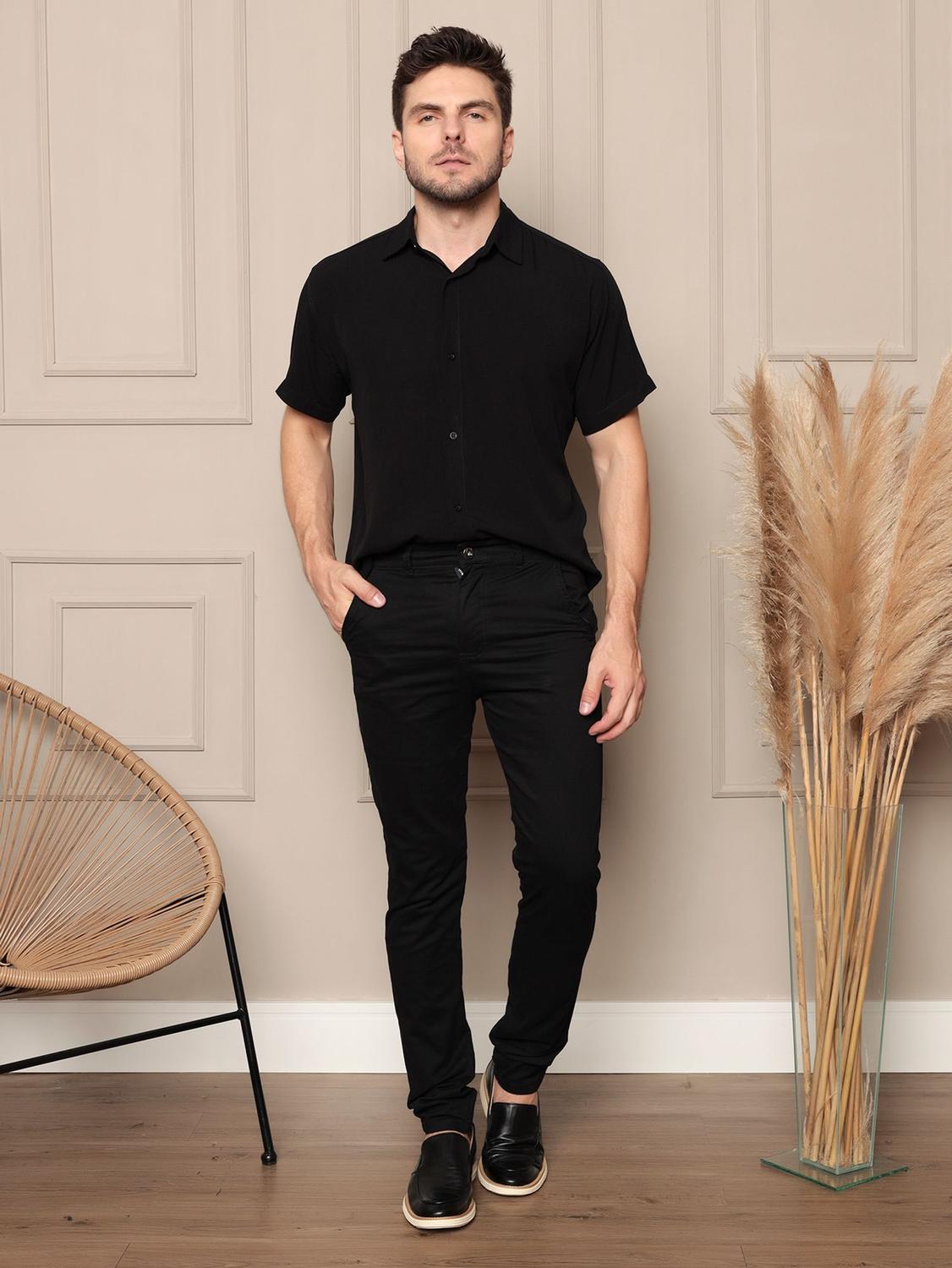 Esporte Fino Sarja Social Sarja Masculina CalÃ§a Com Botinha Calça