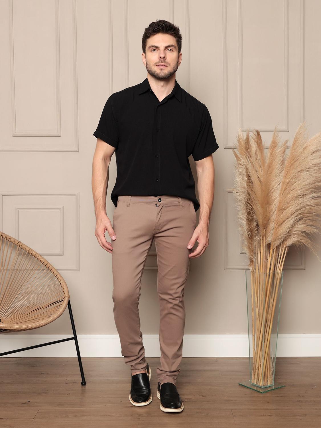 Esporte Fino Look CalÃ§a Caramelo Masculina Calça Social Masculino