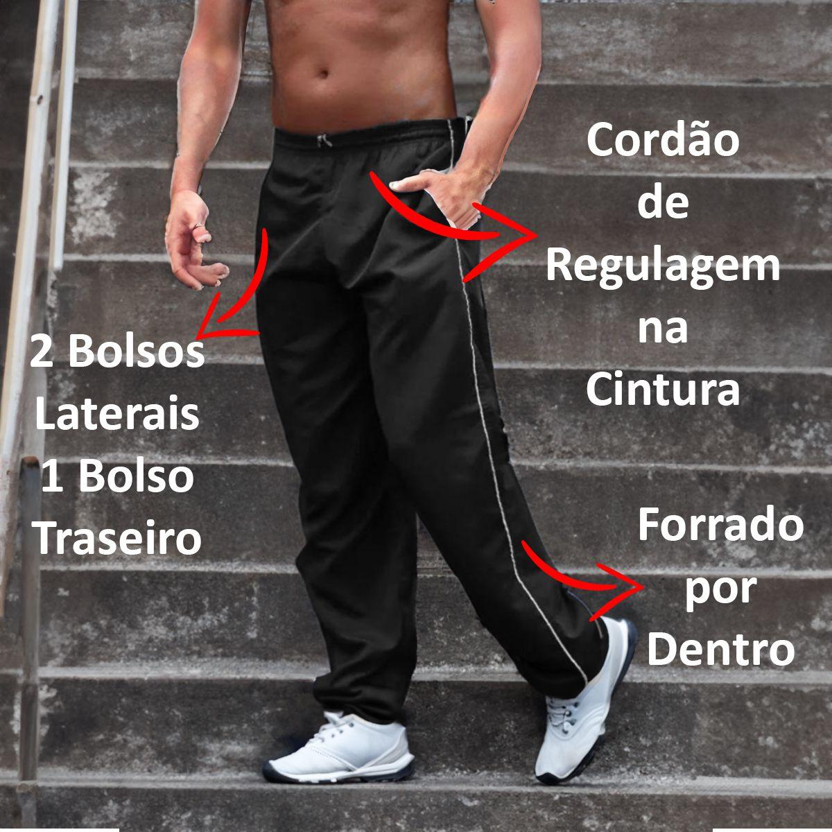 CalÃ§a Preta Masculina Com Bolso Lateral CalÃ§a Tactel Masculina