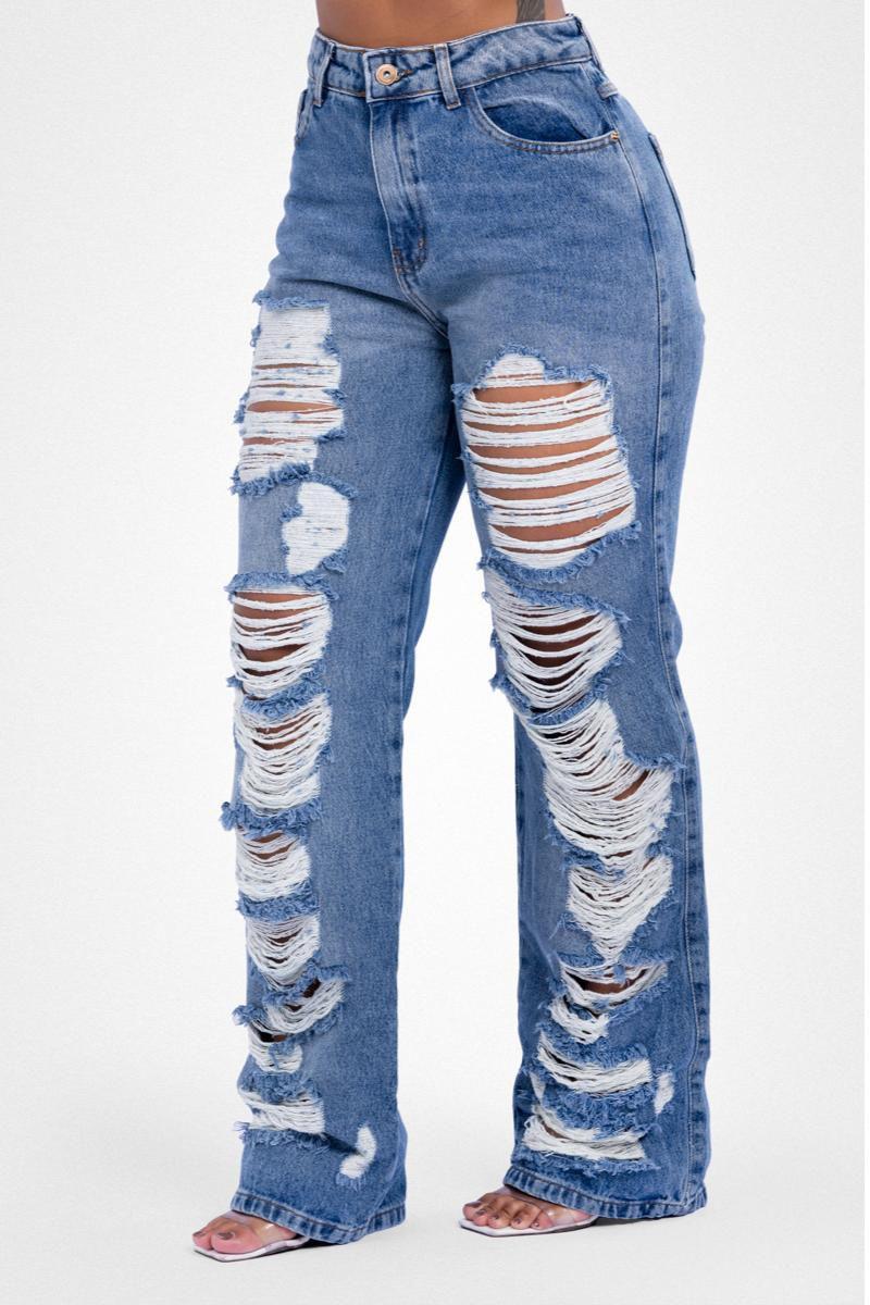 Jeans Wide CalÃ§a Jeans Para Vender Tyte Pants Womens Blue Denim
