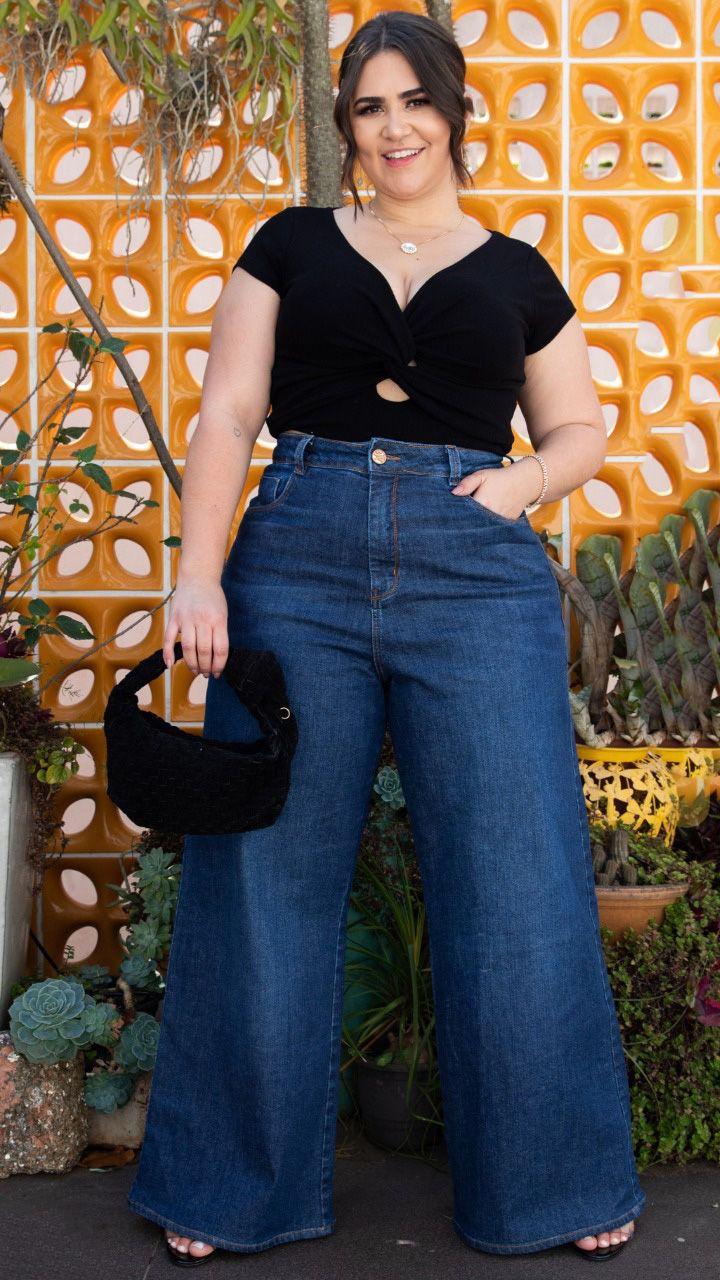 Pantalona Jeans CalÃ§a Pantalona Plus Size Mercado Livre Jeans