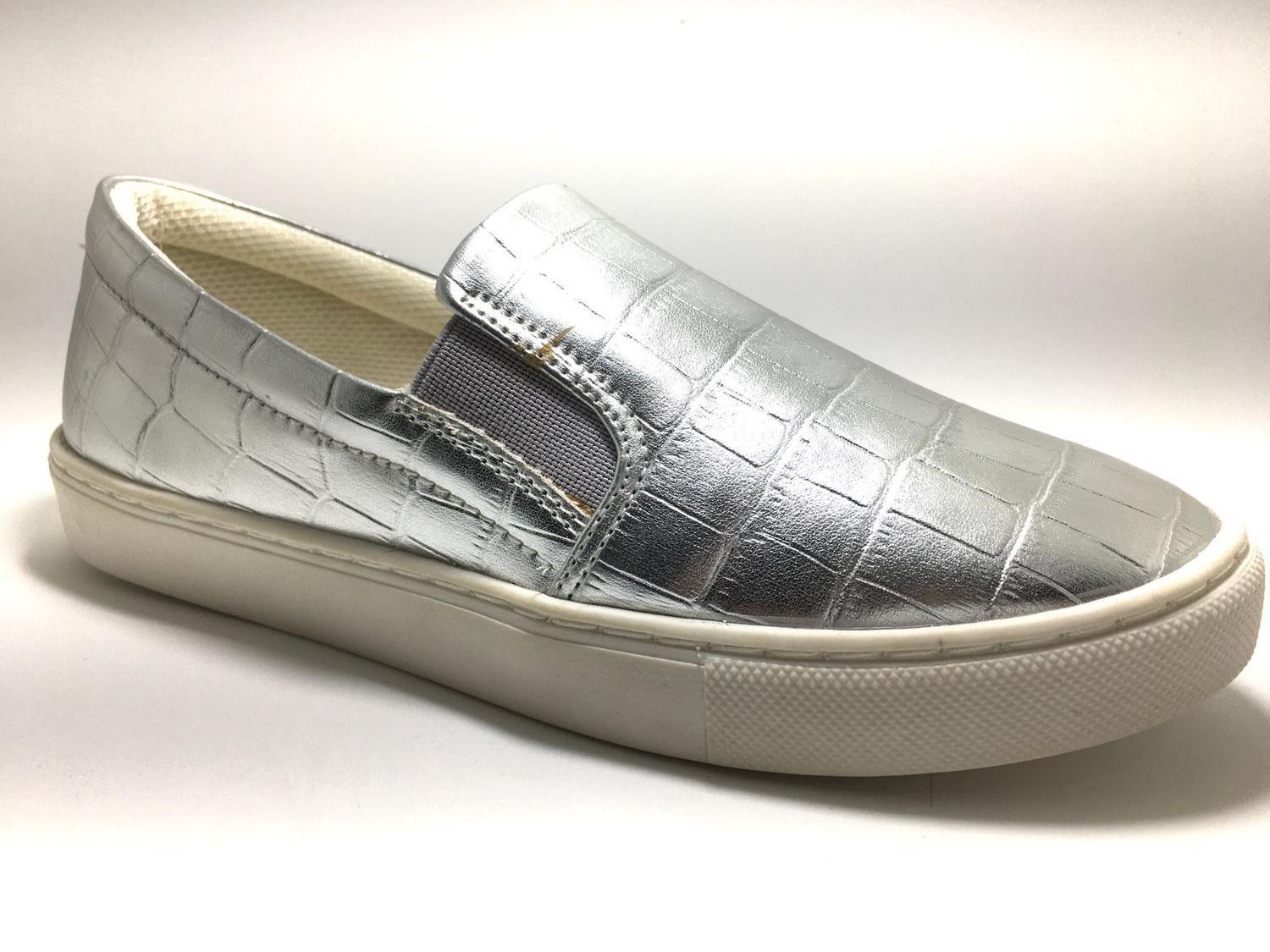 Calçado Feminino Tênis Slip On Prata Verniz Croco - Bel's shoes - Slipper /  Slip On Feminino - Magazine Luiza