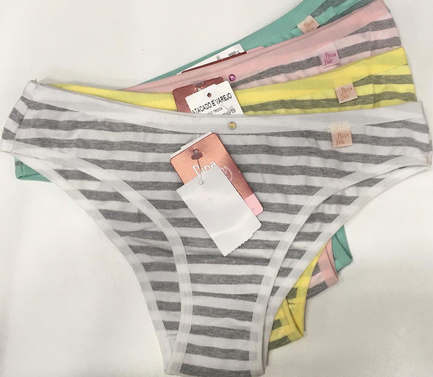 calcinha calça cotton listra - nina flor - Moda Feminina - Magazine Luiza