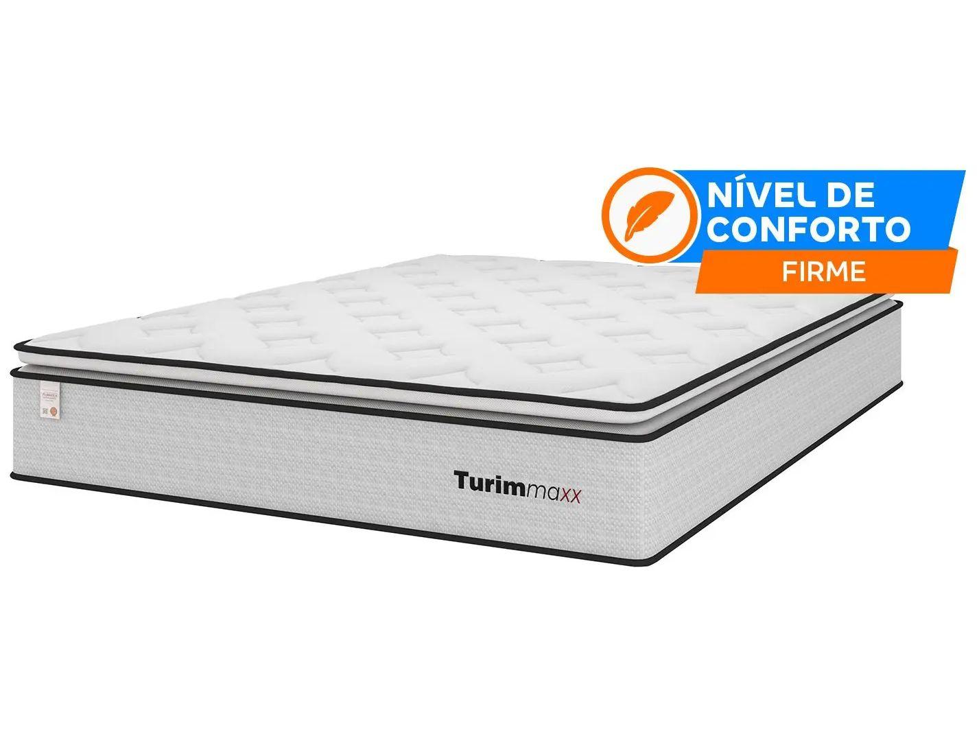 Cama Box Queen Plumatex Turim Maxx — colchão de molas ensacadas e tampo malha Kronos