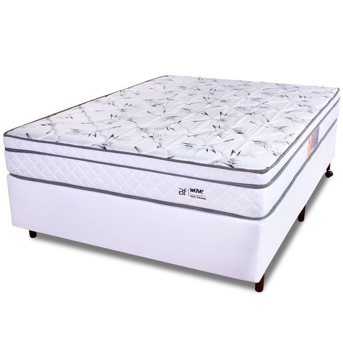 Cama Box Casal Baú Colchão Molas Ensacadas com Euro in New York Marrom /  Branco 138x188x64cm em Promoção | Ofertas na Americanas