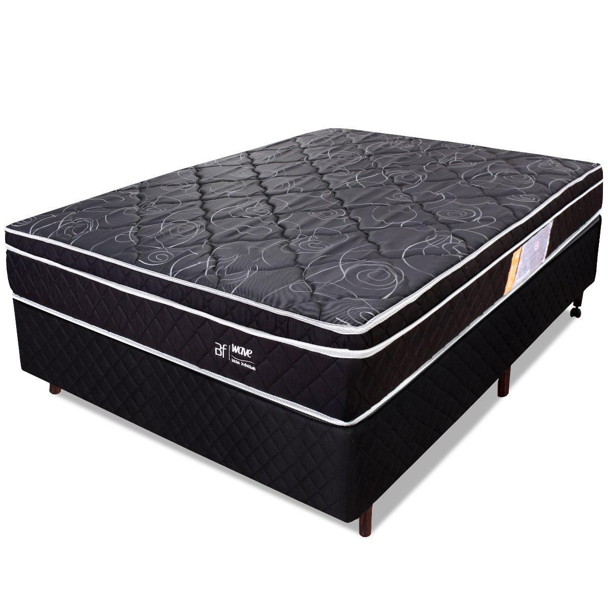 Cama Box Casal Colchão Molas Ensacadas Com Pillow e Box Preto ...