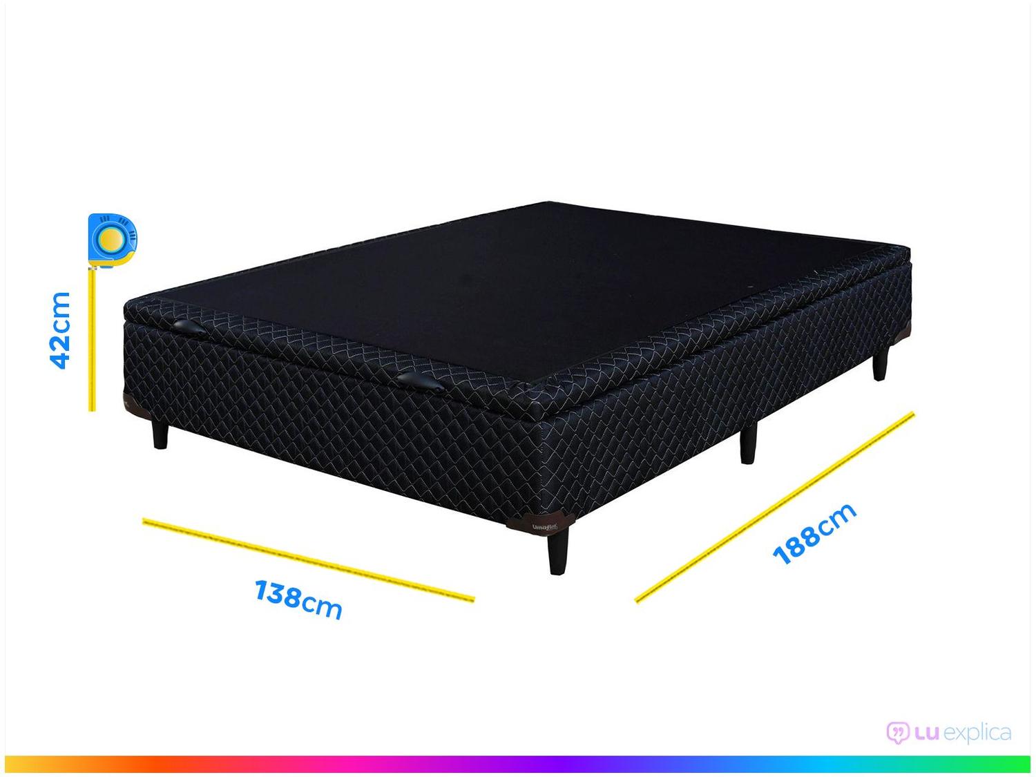 Cama Box Casal com Baú (Box + Colchão) Plumatex