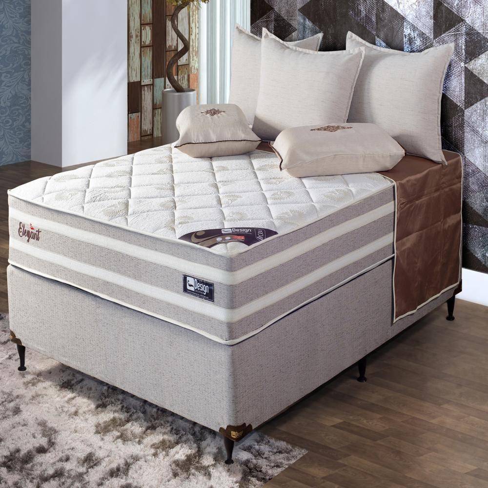 Cama Box Casal Elegant (72x138x188) Design Design Colchões Cama Box