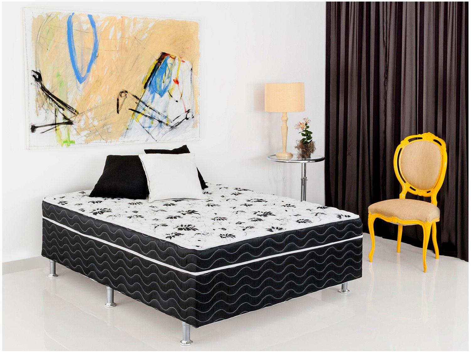 Cama Box Casal Ortobom Conjugado 43cm de Altura Union Ortopedic