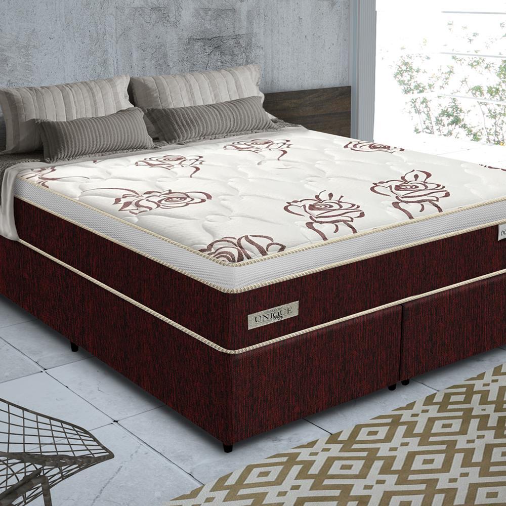 Cama Box Casal Queen Destiny Espuma D28 Vinho PLUMATEX Camas Box
